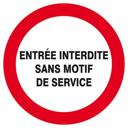 PANNEAU ENTREE INTERDITE SANS MOTIF DE SERVICE Ø180MM TALIAPLAST - 627229