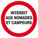 PANNEAU INTERDIT AUX NOMADES ET CAMPEURS Ø180MM TALIAPLAST - 627230