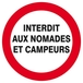 PANNEAU INTERDIT AUX NOMADES ET CAMPEURS Ø180MM TALIAPLAST - 627230
