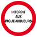 Panneau rigide INTERDIT AUX PIQUE-NIQUEURS Ø180MM TALIAPLAST - 627231