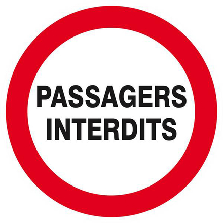 Panneau rigide PASSAGERS INTERDITS Ø180MM TALIAPLAST - 627235