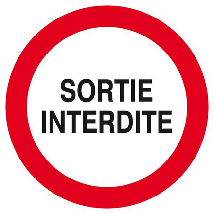 PANNEAU SORTIE INTERDITE Ø180MM TALIAPLAST - 627246