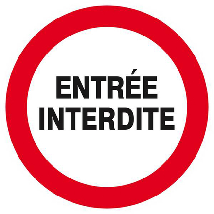 PANNEAU ENTREE INTERDITE Ø180MM TALIAPLAST - 627247
