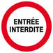 PANNEAU ENTREE INTERDITE Ø180MM TALIAPLAST - 627247