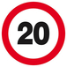 Panneau rigide INTERDIT DE ROULER A PLUS DE A 20 KM Ø180MM TALIAPLAST - 627256