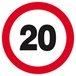 Panneau rigide INTERDIT DE ROULER A PLUS DE A 20 KM Ø180MM TALIAPLAST - 627256