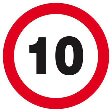PANNEAU INTERDIT DE ROULER A PLUS DE 10 KM/H Ø180MM TALIAPLAST - 627260