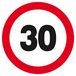 Panneau rigide INTERDIT DE ROULER A PLUS DE 30 KM/H Ø180MM TALIAPLAST - 627262