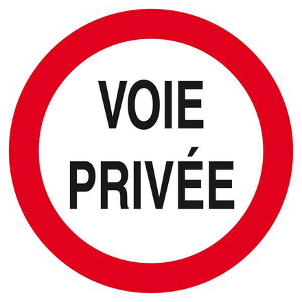 Panneau rigide VOIE PRIVEE CIRCULATION INTERDITE Ø180MM TALIAPLAST - 627265