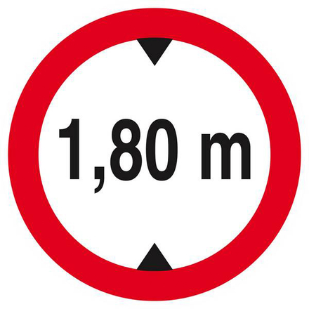 Panneau rigide INTERDIT AUX VEHICULES DE PLUS DE 1.80M DE HAUT D.180mm TALIAPLAST - 627272