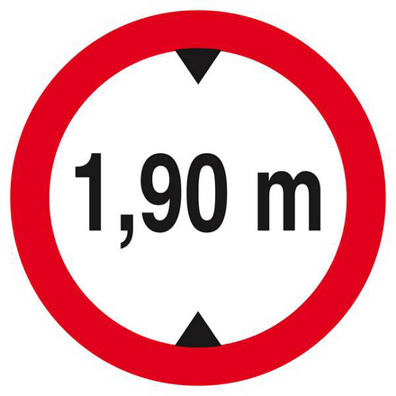 INTERDIT AUX VEHICULES DE PLUS DE 1.90M DE HAUT D.180mm TALIAPLAST - 627273