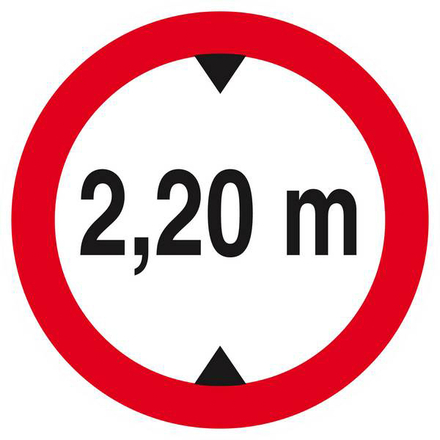 INTERDIT AUX VEHICULES DE PLUS DE 2.20M DE HAUT D.180mm TALIAPLAST - 627275