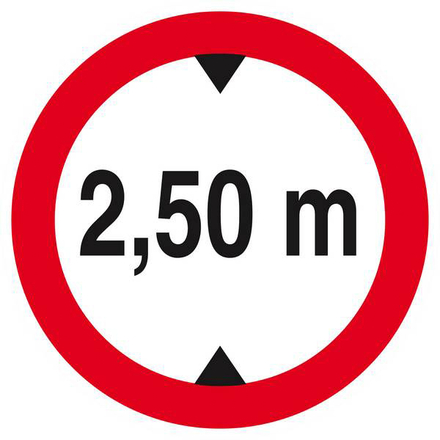 INTERDIT AUX VEHICULES DE PLUS DE 2.50M DE HAUT D.180mm TALIAPLAST - 627276