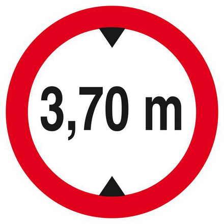 Panneau rigide INTERDIT AUX VEHICULES DE PLUS DE 3.70M DE HAUT D.180mm TALIAPLAST - 627278