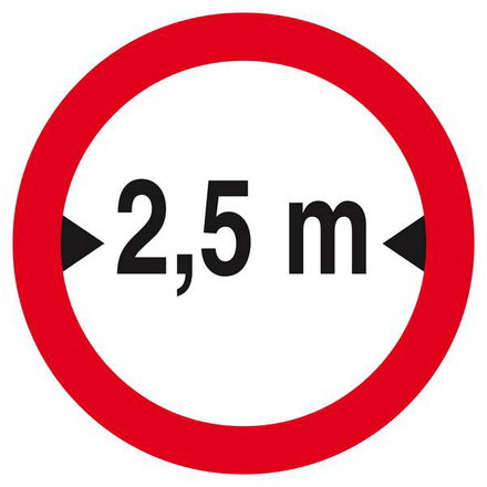 INTERDIT AUX VEHICULES DE PLUS DE 2.50M DE LARGE D180mm TALIAPLAST - 627279