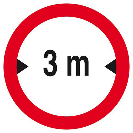 INTERDIT AUX VEHICULES DE PLUS DE 3.00M DE LARGE D180mm TALIAPLAST - 627280