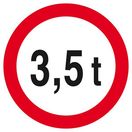PANNEAU INTERDIT AUX PLUS DE +3.5 TONNES Ø180MM TALIAPLAST - 627283