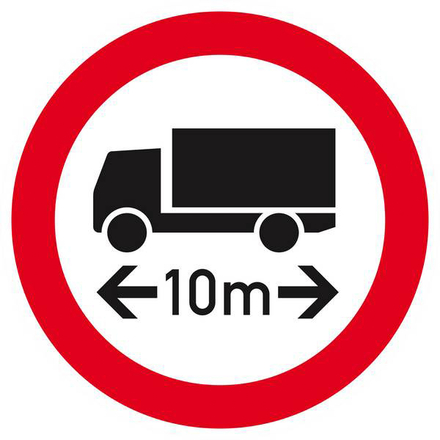 PANNEAU INTERDIT AUX VEHICULES DE PLUS DE 10M DE LONG Ø180MM TALIAPLAST - 627289