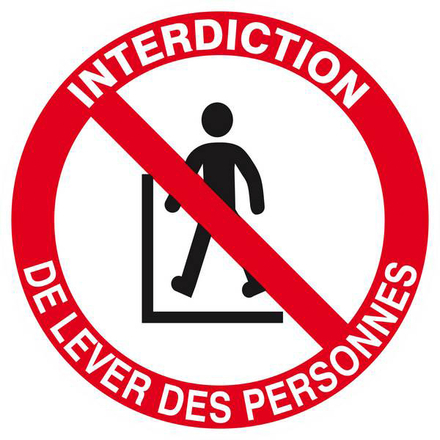 PANNEAU INTERDIT DE LEVER DES PERSONNES Ø180MM TALIAPLAST - 627320