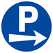 PANNEAU PARKING FLECHE A DROITE Ø180MM TALIAPLAST - 627525