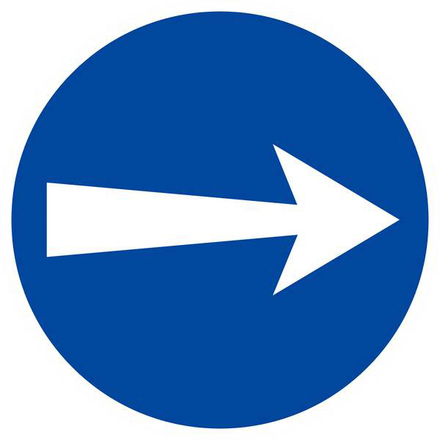 PANNEAU SENS OBLIGATOIRE (VERS LA DROITE) Ø180MM TALIAPLAST - 627530