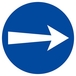 PANNEAU SENS OBLIGATOIRE (VERS LA DROITE) Ø180MM TALIAPLAST - 627530