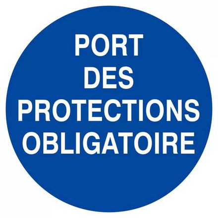 Panneau rigide PORT DES PROTECTIONS OBLIGATOIRE Ø180MM TALIAPLAST - 627536