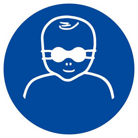 Panneau rigide PROTECTION OPAQUE DES YEUX OBLIGAT. P/ ENFANTS D.180mm TALIAPLAST - 627596