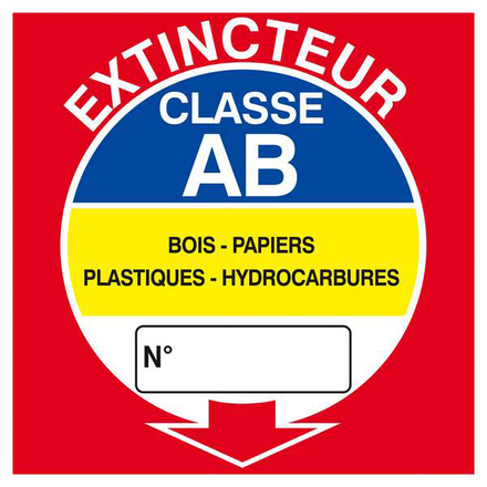 PANNEAU EXTINCTEUR CLASSE AB 200X200MM TALIAPLAST - 628115