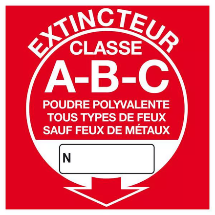 PANNEAU EXTINCTEUR CLASSE A-B-C 200X200MM TALIAPLAST - 628120