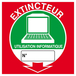 PANNEAU EXTINCTEUR UTILISATION INFORMATIQUE 200X200MM TALIAPLAST - 628122