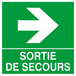 PANNEAU SORTIE DE SECOURS FLECHE A DROITE 200X200MM TALIAPLAST - 628409