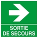 PANNEAU SORTIE DE SECOURS FLECHE A DROITE 200X200MM TALIAPLAST - 628409