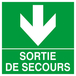 PANNEAU SORTIE DE SECOURS FLECHE EN BAS 200X200MM TALIAPLAST - 628412