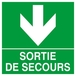 PANNEAU SORTIE DE SECOURS FLECHE EN BAS 200X200MM TALIAPLAST - 628412