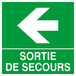 PANNEAU SORTIE DE SECOURS FLECHE A GAUCHE 200X200MM TALIAPLAST - 628414