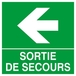 PANNEAU SORTIE DE SECOURS FLECHE A GAUCHE 200X200MM TALIAPLAST - 628414