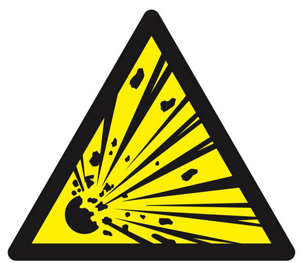 PANNEAU DANGER, MATIERES EXPLOSIVES 300X300X300MM TALIAPLAST - 629318