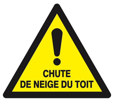 PANNEAU DANGER CHUTE DE NEIGE DU TOIT 300X300X300MM TALIAPLAST - 629328