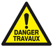 PANNEAU DANGER TRAVAUX 300X300X300MM TALIAPLAST - 629334