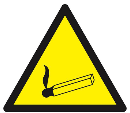PANNEAU DANGER FLAMME NUE MATIERE INFLAMMABLE 300X300X300MM TALIAPLAST - 629339