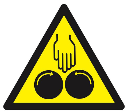 PANNEAU DANGER D'ECRASEMENT SOUS CYLINDRE 300X300X300MM TALIAPLAST - 629359