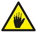 PANNEAU DANGER PRODUIT CORROSIF POUR LES MAINS 100X100X100MM TALIAPLAST - 629903