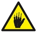 PANNEAU DANGER PRODUIT CORROSIF POUR LES MAINS 100X100X100MM TALIAPLAST - 629903