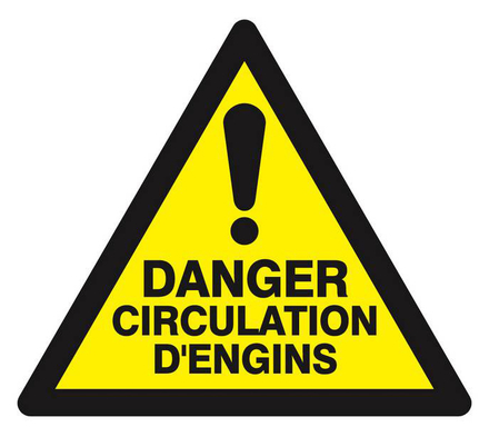 PANNEAU DANGER CIRCULATION D'ENGINS 100X100X100MM TALIAPLAST - 629937
