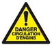 PANNEAU DANGER CIRCULATION D'ENGINS 100X100X100MM TALIAPLAST - 629937