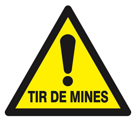 PANNEAU DANGER TIR DE MINES 100X100X100MM TALIAPLAST - 629938
