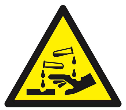 Panneau rigide DANGER, SUBSTANCES CORROSIVES 100X100X100MM TALIAPLAST - 629940