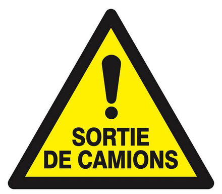 PANNEAU DANGER SORTIE DE CAMIONS 100X100X100MM TALIAPLAST - 629963