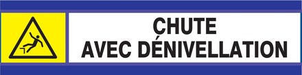 PANNEAU DANGER RISQUE DE CHUTE D-SIGN 180X45MM TALIAPLAST - 630304